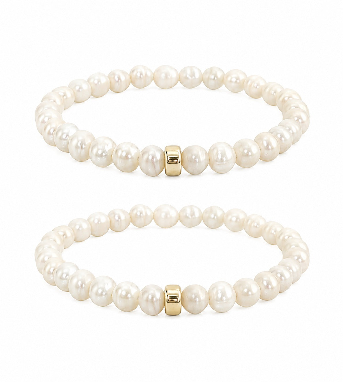 Pulsera de Perlas con Rondel de Oro 14K