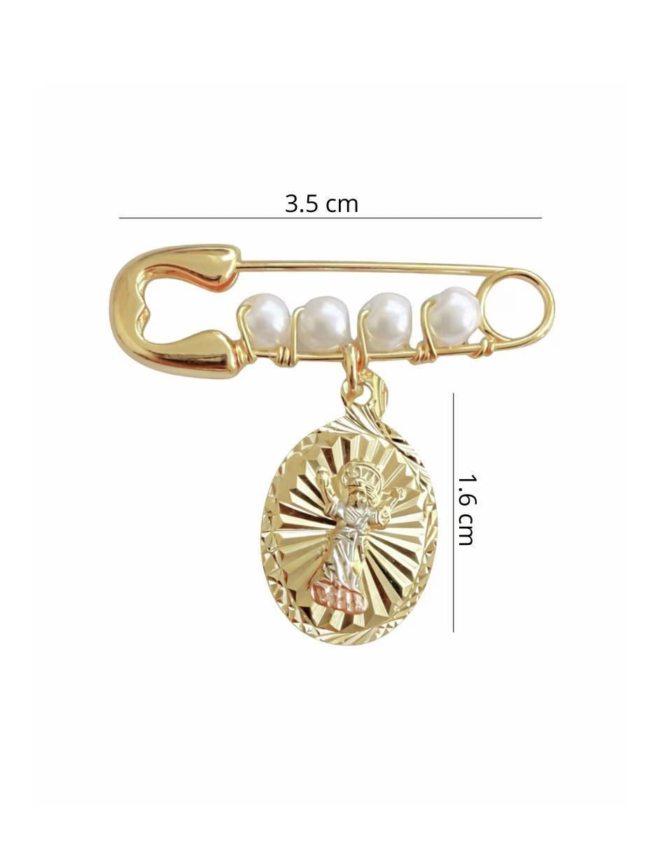 Dije de Divino Niño Oval - en Chapa de Oro