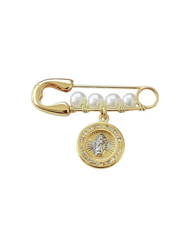Dije de Virgen de Guadalupe con Zirconias - en Chapa de Oro