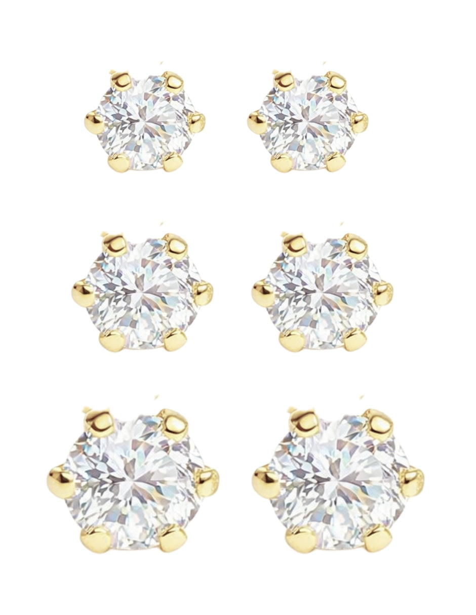 Set Broqueles Oro 10k con Zirconia