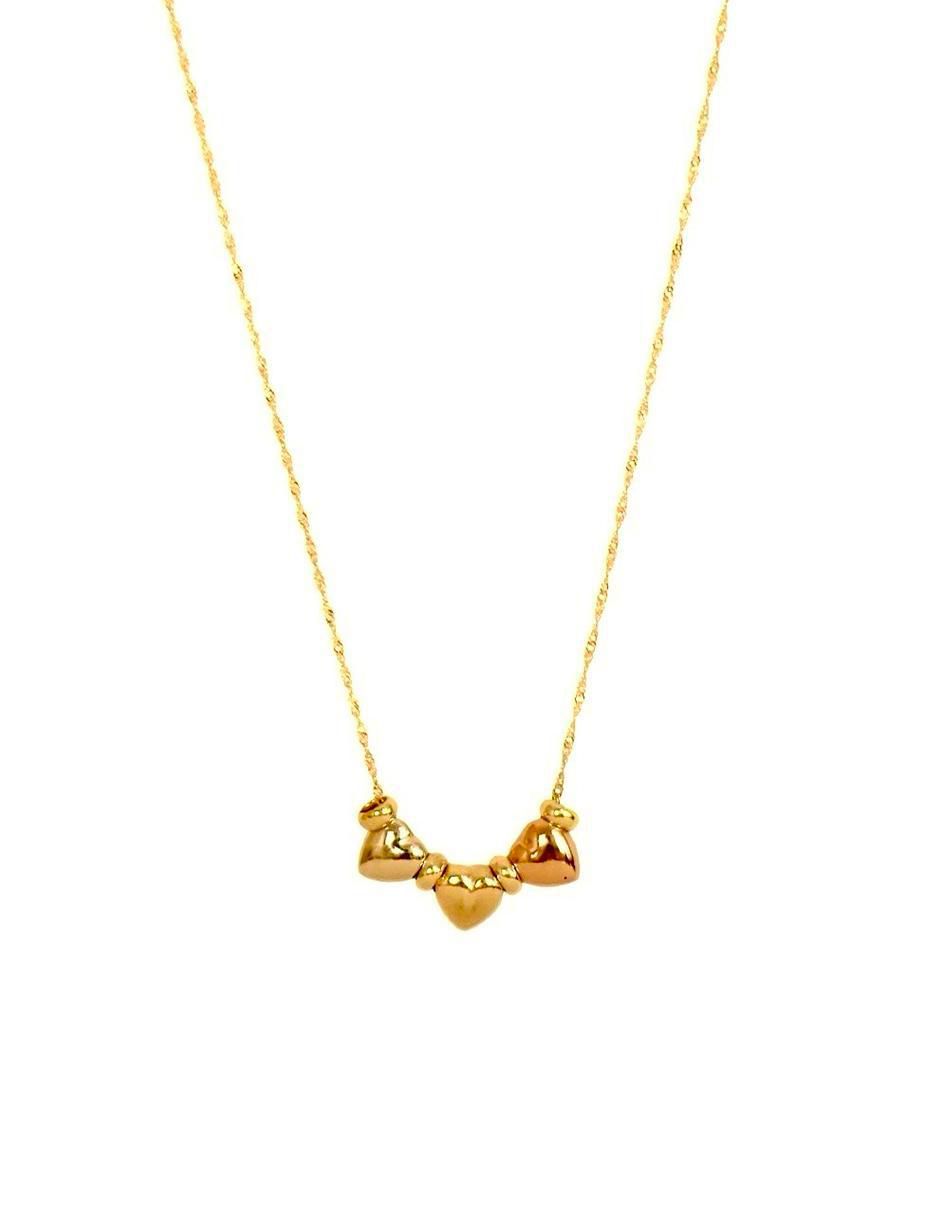 Collar de Corazones en Oro de 10k