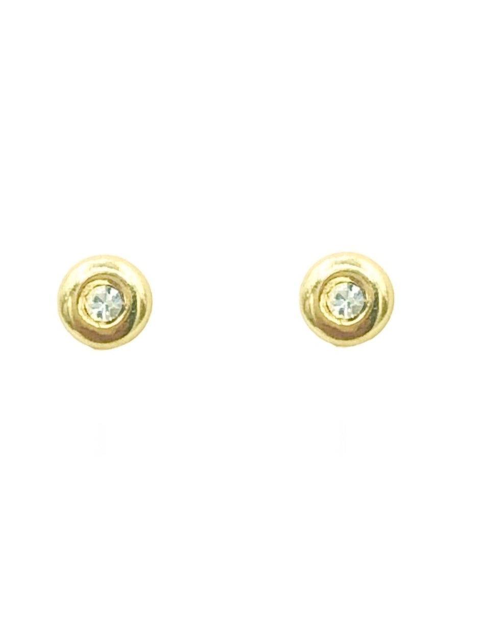 Broqueles Circulares con Zirconia en Oro de 10k para Bebé