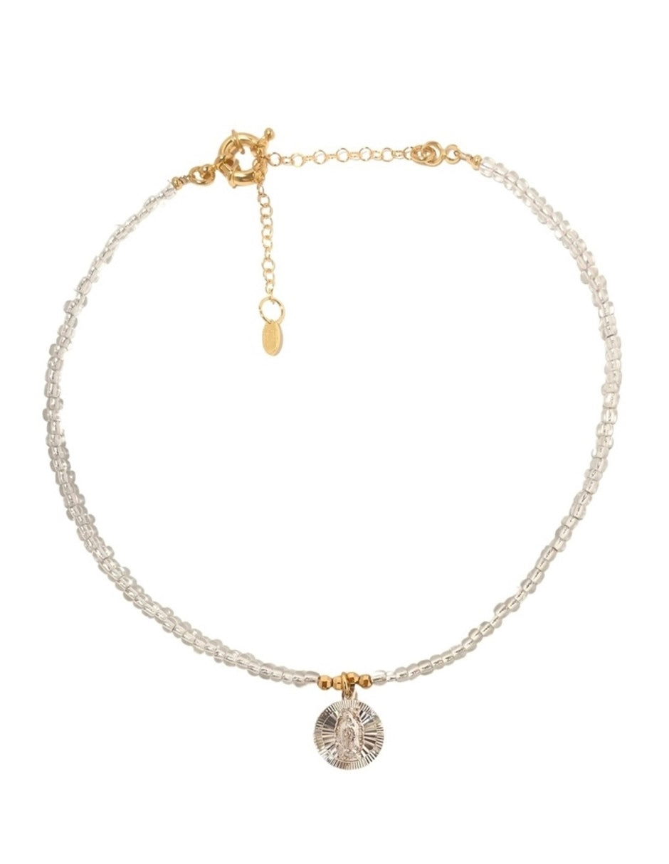 Collar con Medalla de Guadalupe en Chapa de Oro 14k