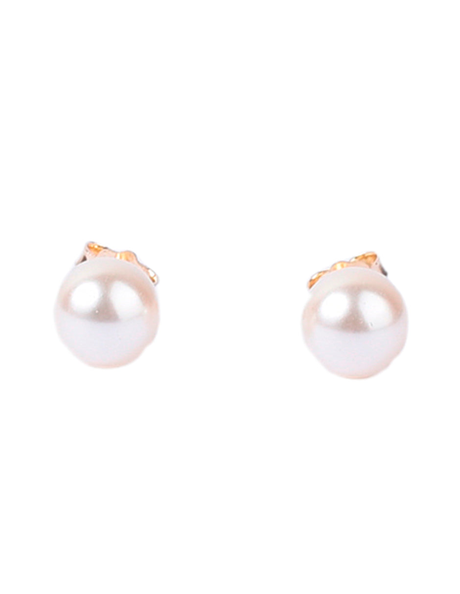 Broquel de Perla Natural 6mm en Oro de 14k