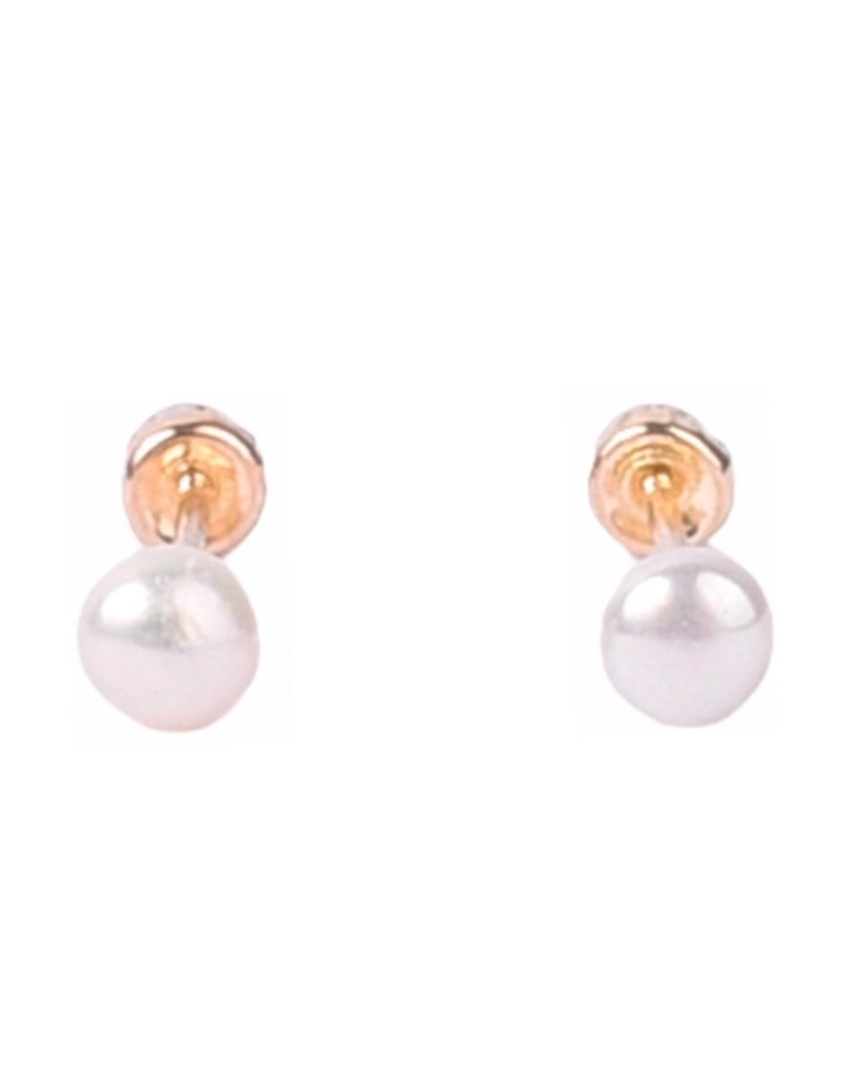 Broquel de Perla 3mm - en Oro de 10k