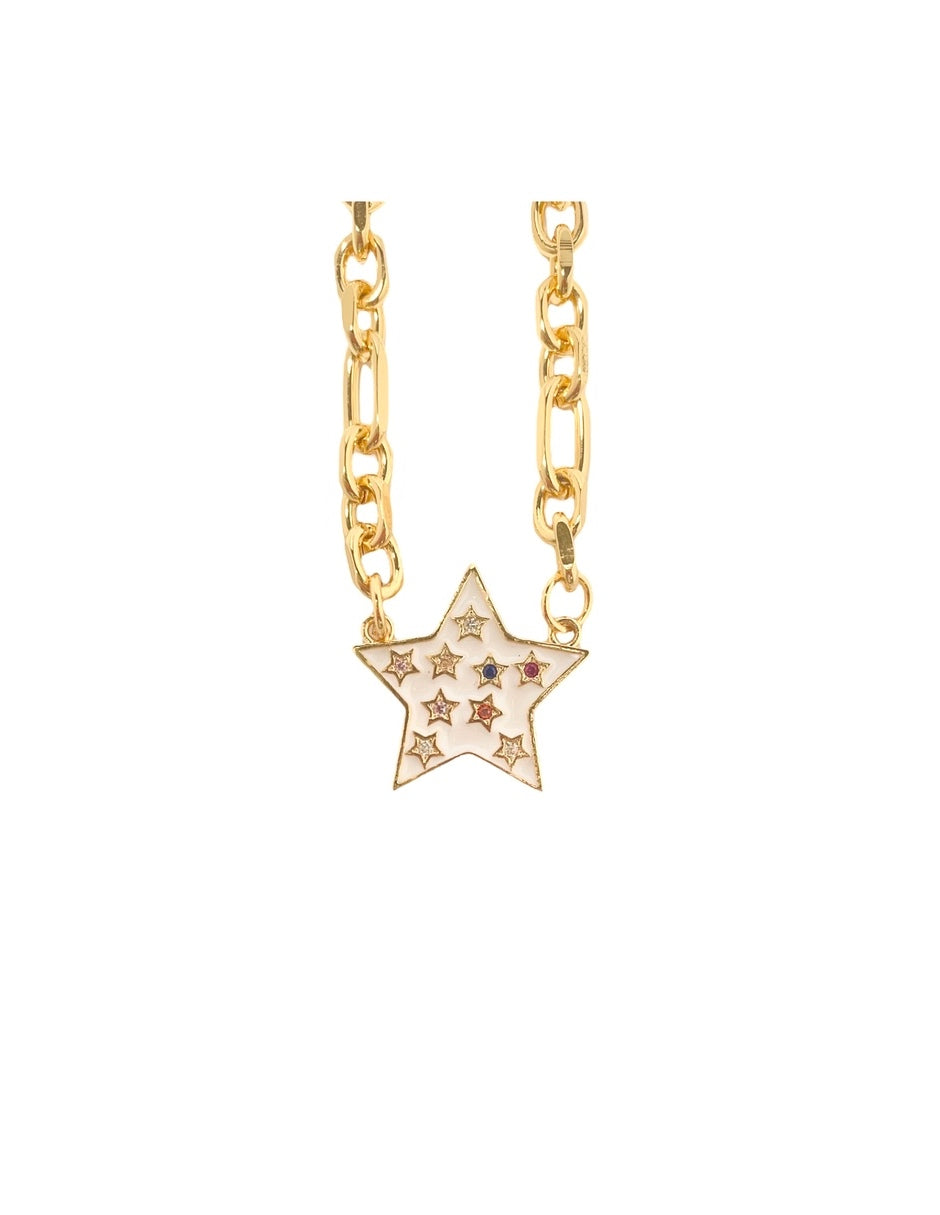 Collar Estrella en Chapa de Oro 14k