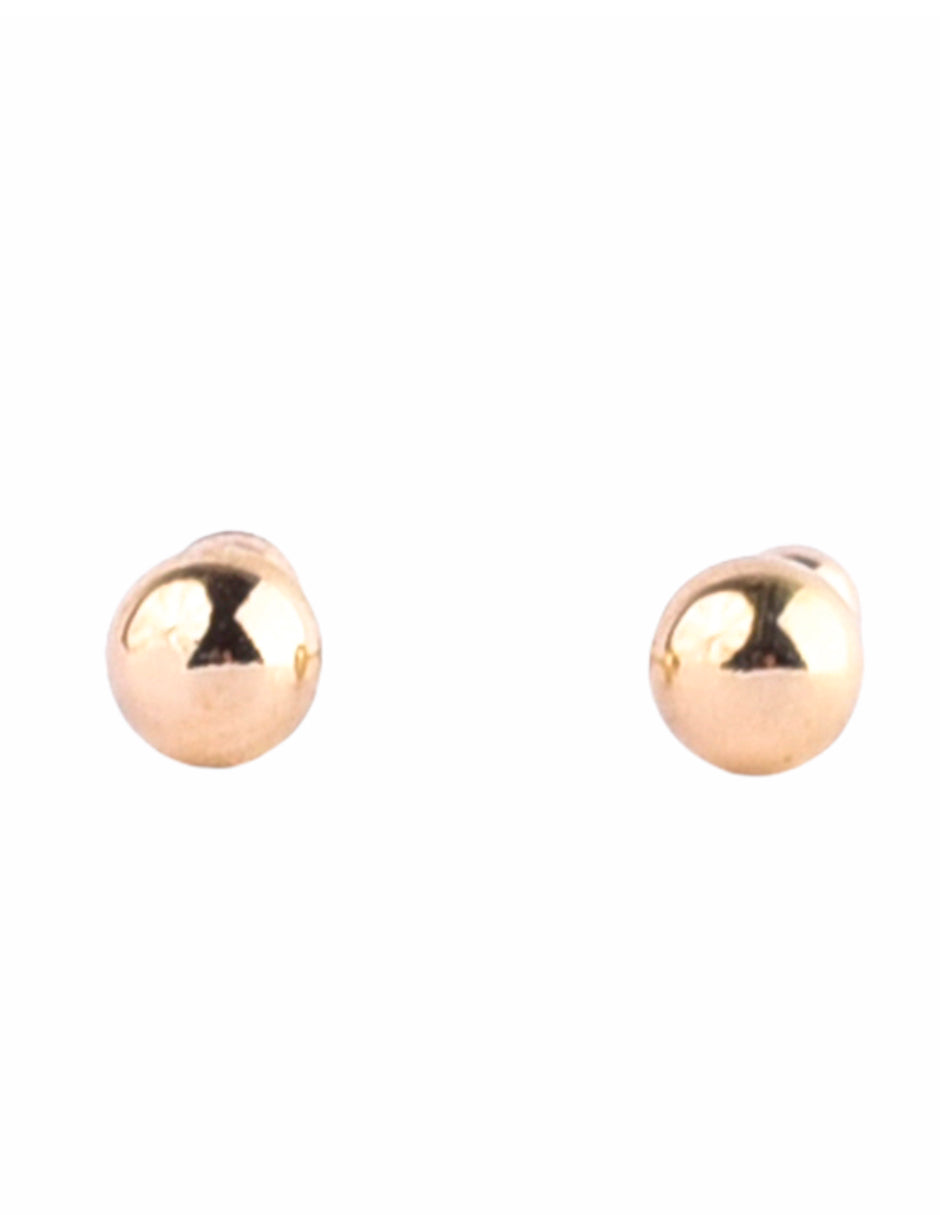 Broquel Bola Pulida 6mm en Oro de 10k