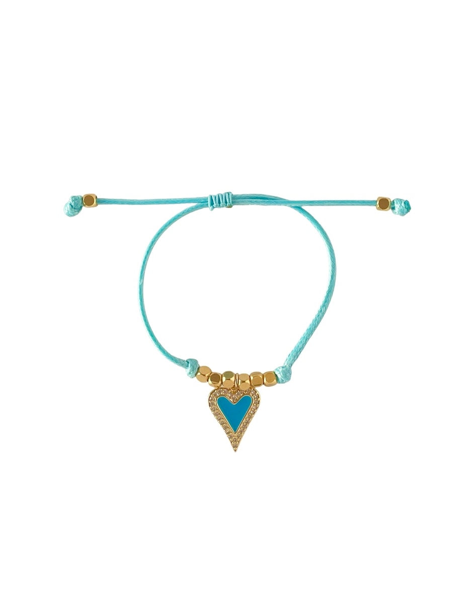 Pulsera Corazon en Chapa de Oro 14k