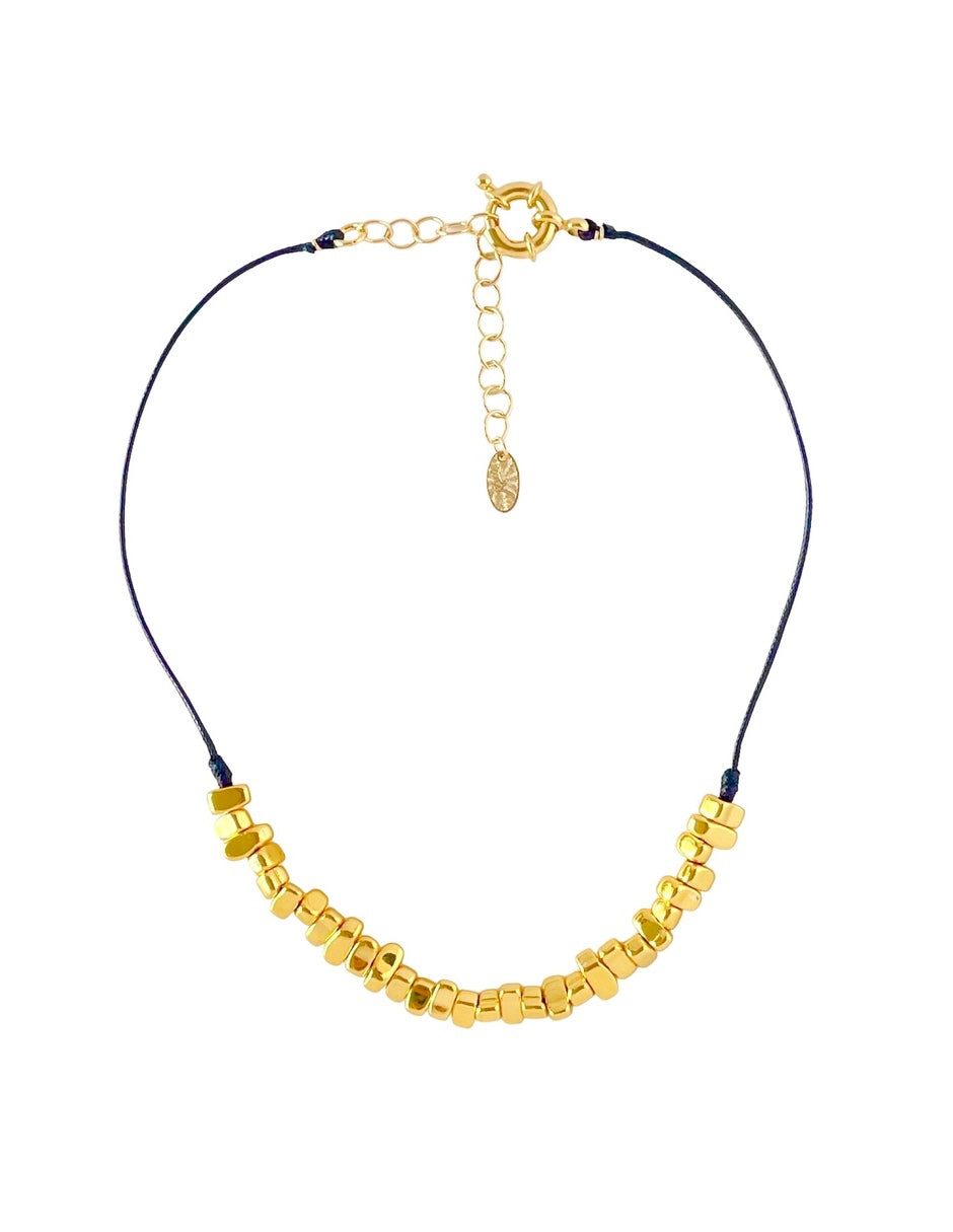 Collar Crista Dorado en Chapa de Oro 14k