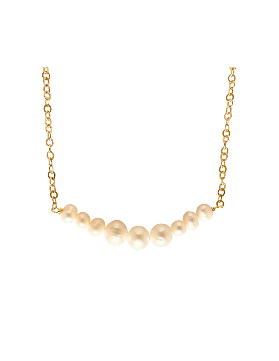Collar Galileano - Perla Natural y Chapa de Oro 14k