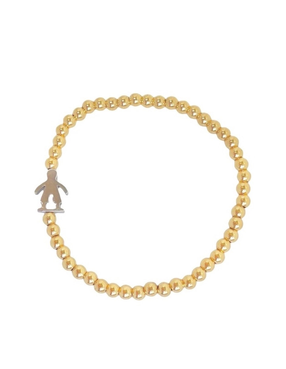 Pulsera con Dije de Niño en Chapa de Oro 14k