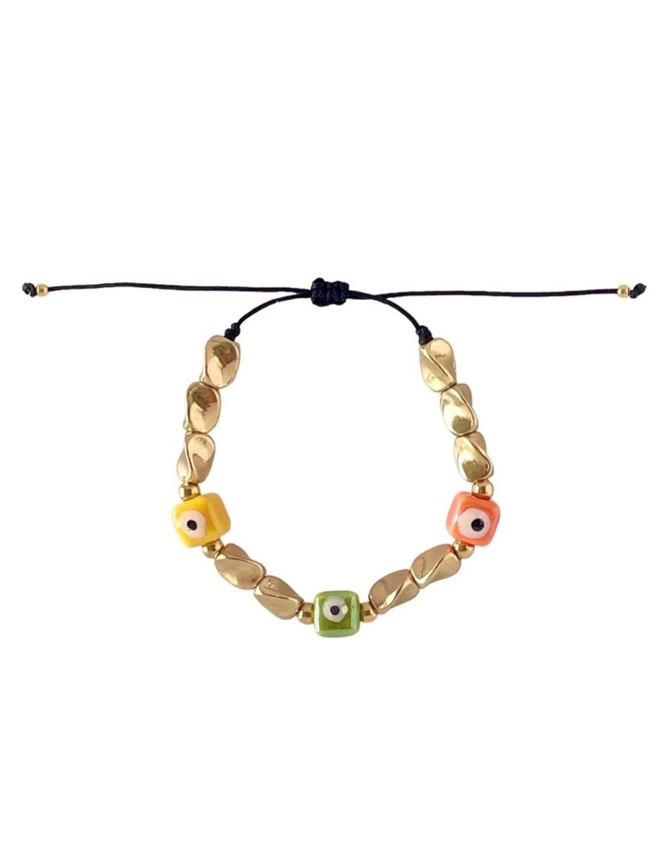 Pulsera Ojo Turco en Chapa de Oro 14k