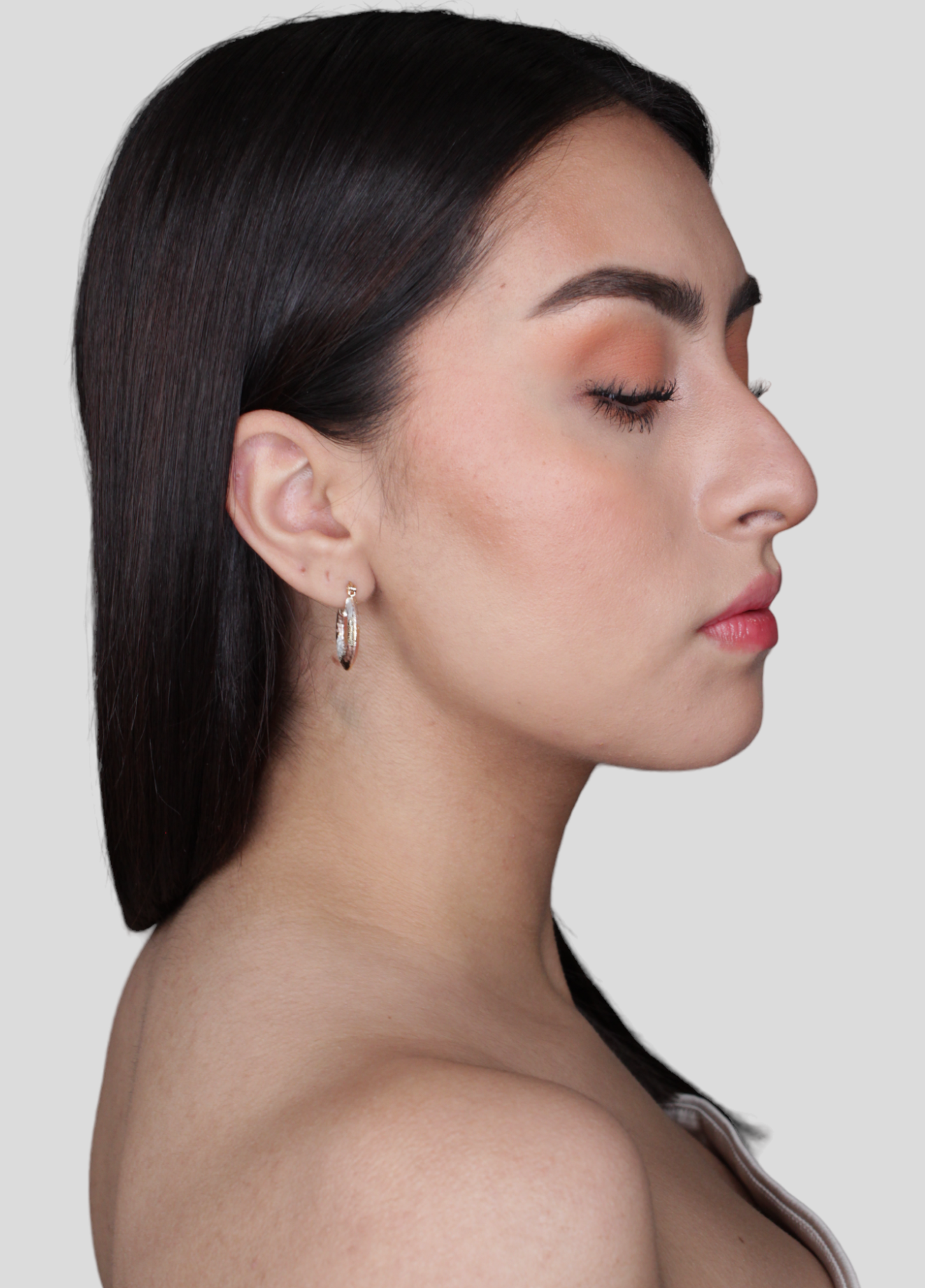 Arracadas Tricolor Redondas en Chapa de Oro 14k