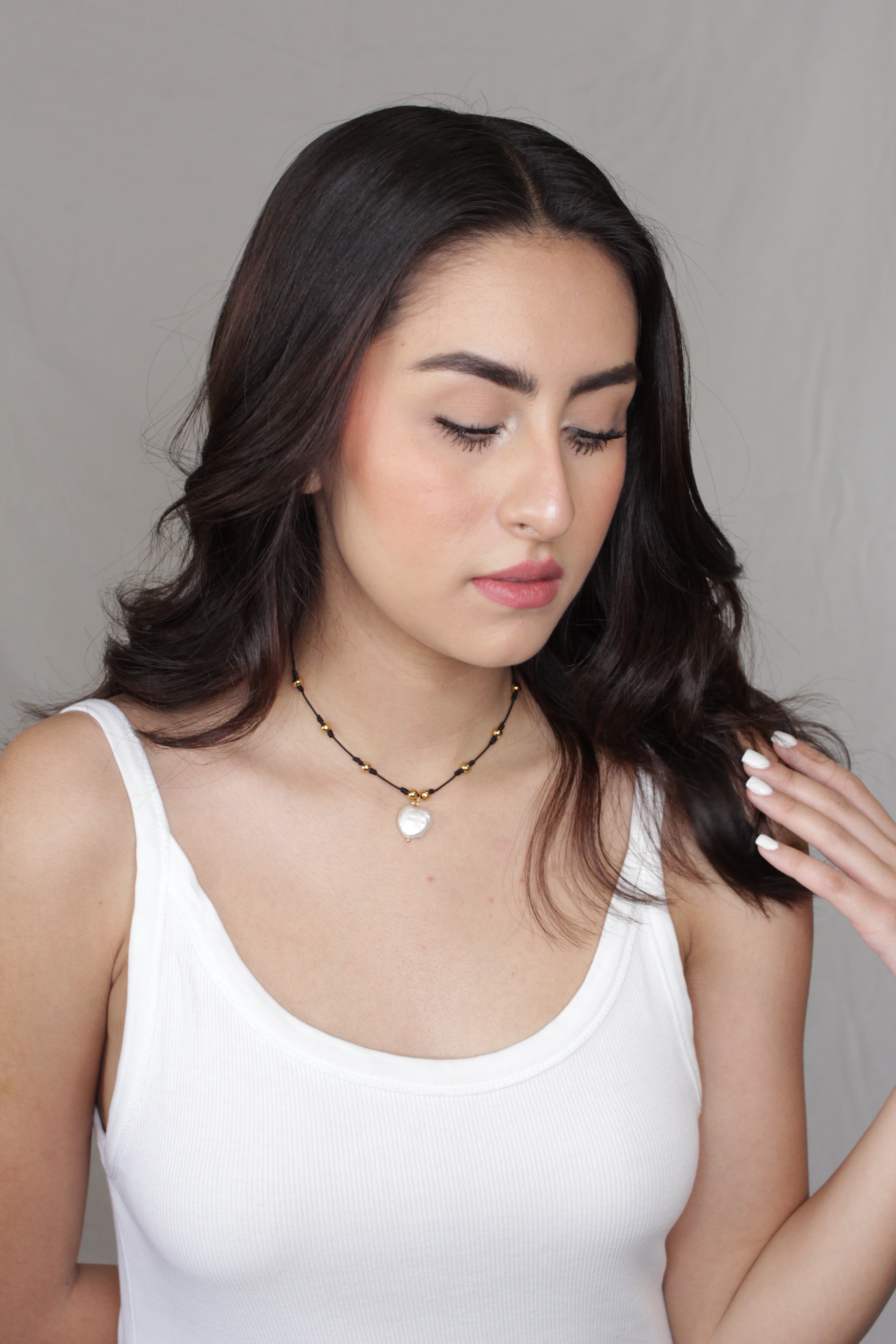 Collar Lucia con Perla en Chapa de Oro 14k