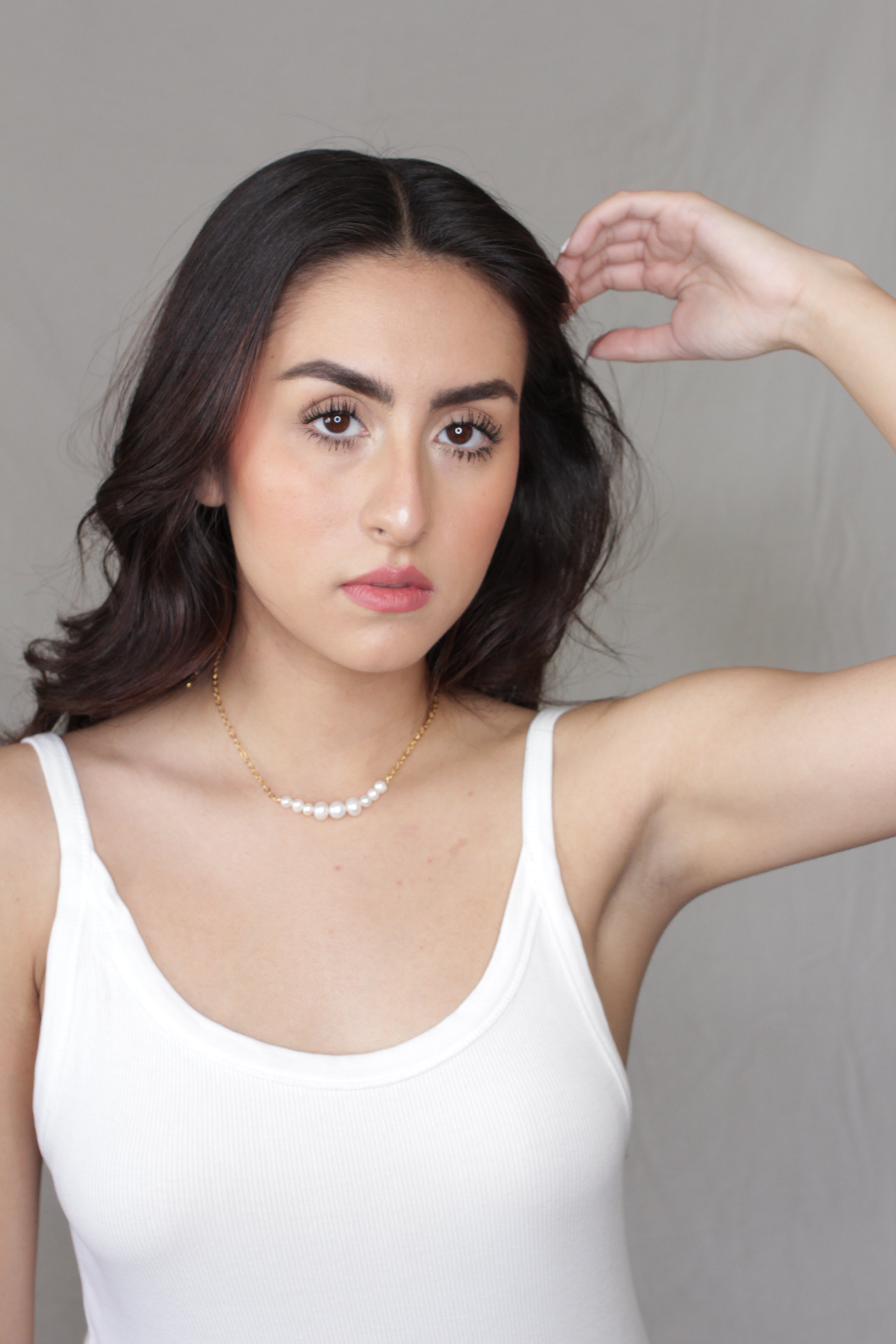 Collar Galileano - Perla Natural y Chapa de Oro 14k