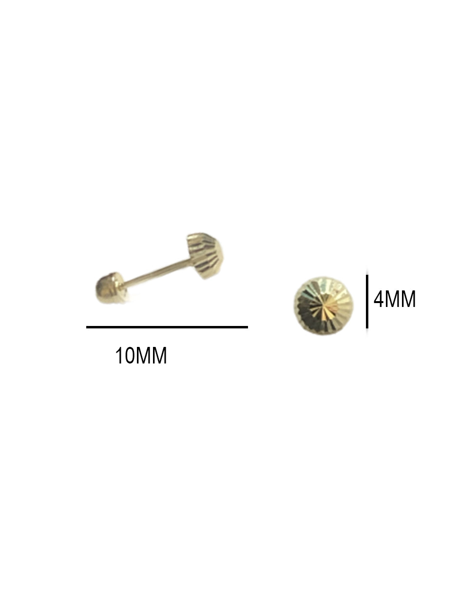 Broqueles Diamantados 4mm en Oro de 10k