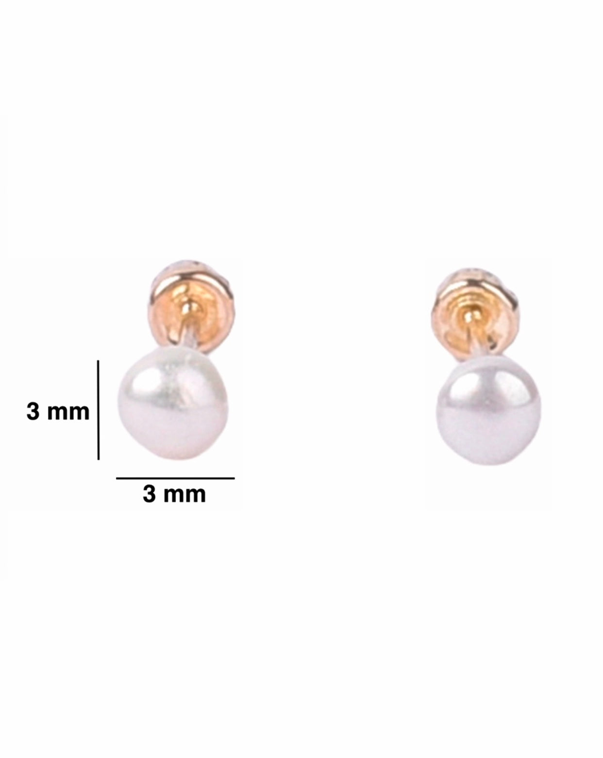 Broquel de Perla 3mm - en Oro de 10k