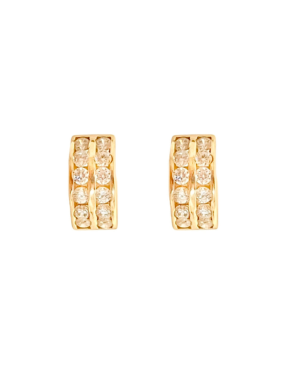 Arracadas en Oro de 10k con Zirconia Blanca
