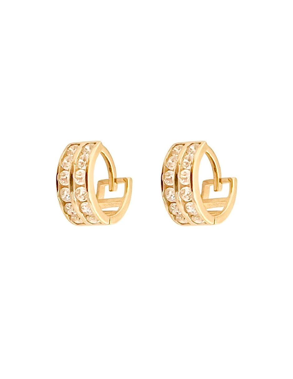 Arracadas en Oro de 10k con Zirconia Blanca