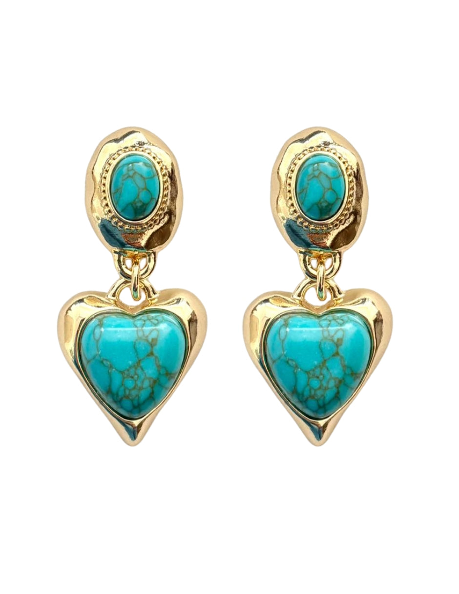 Dúo de Aretes en Chapa de Oro 14K