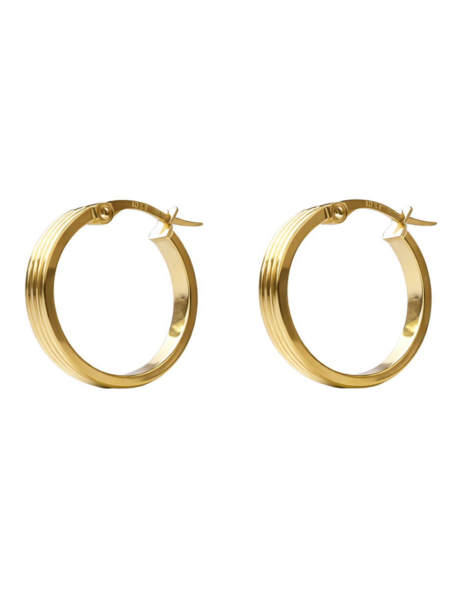 Arracadas con Líneas - en Oro 10k