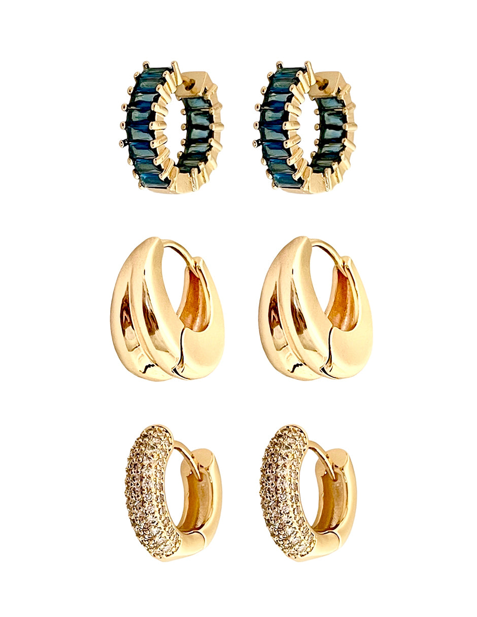 Set de Arracadas en Chapa de Oro de 14k