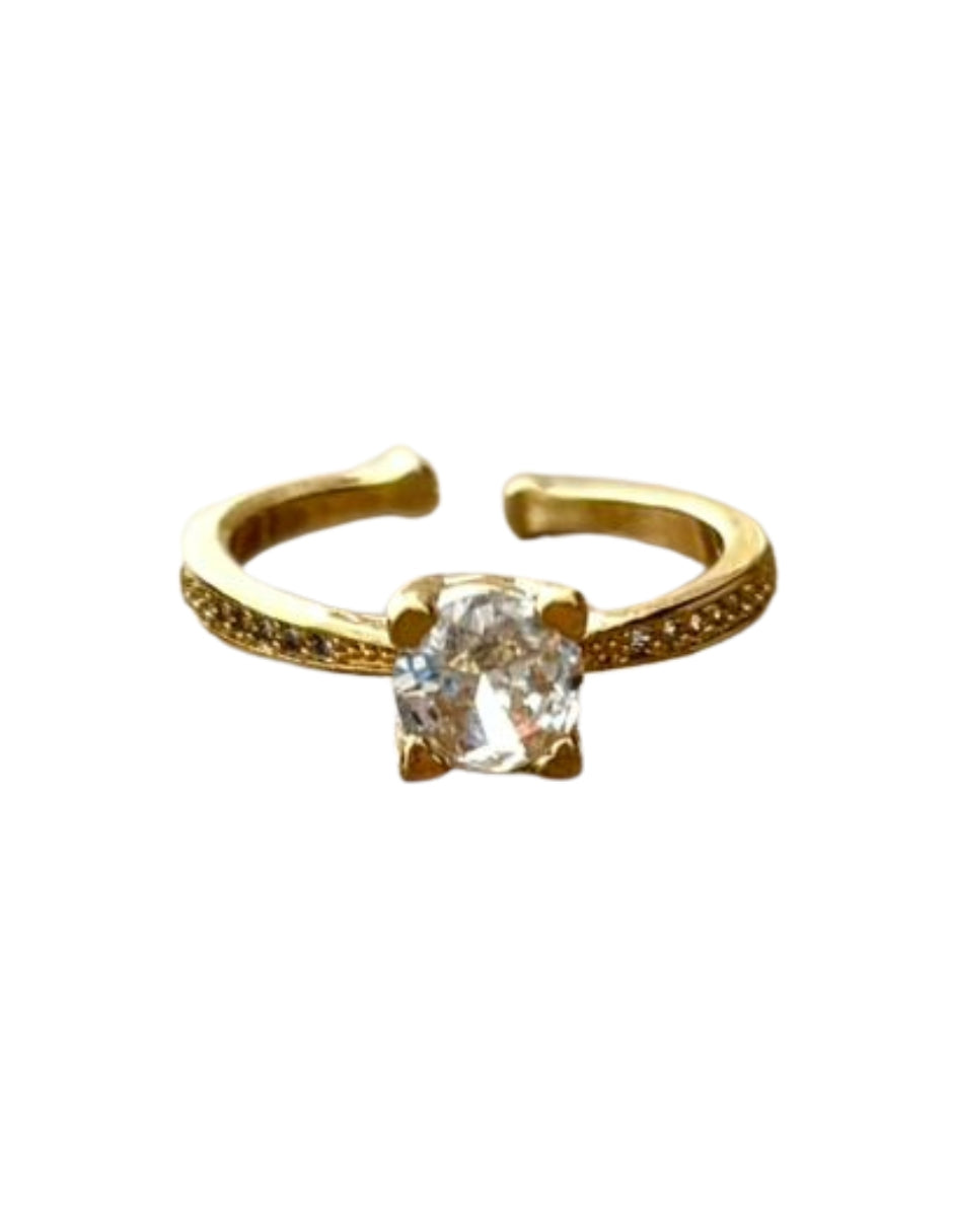 Set de Aretes y Anillo en Chapa de Oro 14K