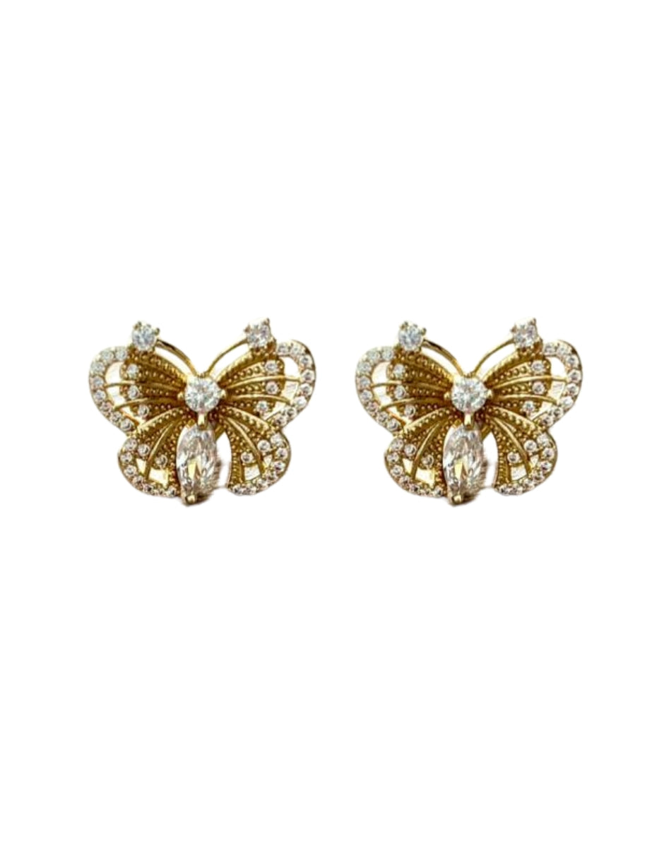 Set de Aretes y Anillo en Chapa de Oro 14K