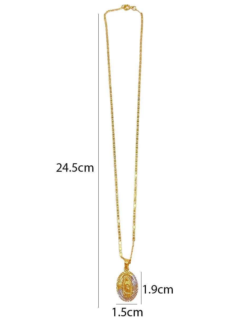 Medalla Tricolor en Chapa de oro 14k