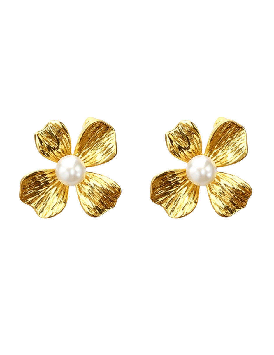 Dúo de Aretes en Chapa de Oro 14K