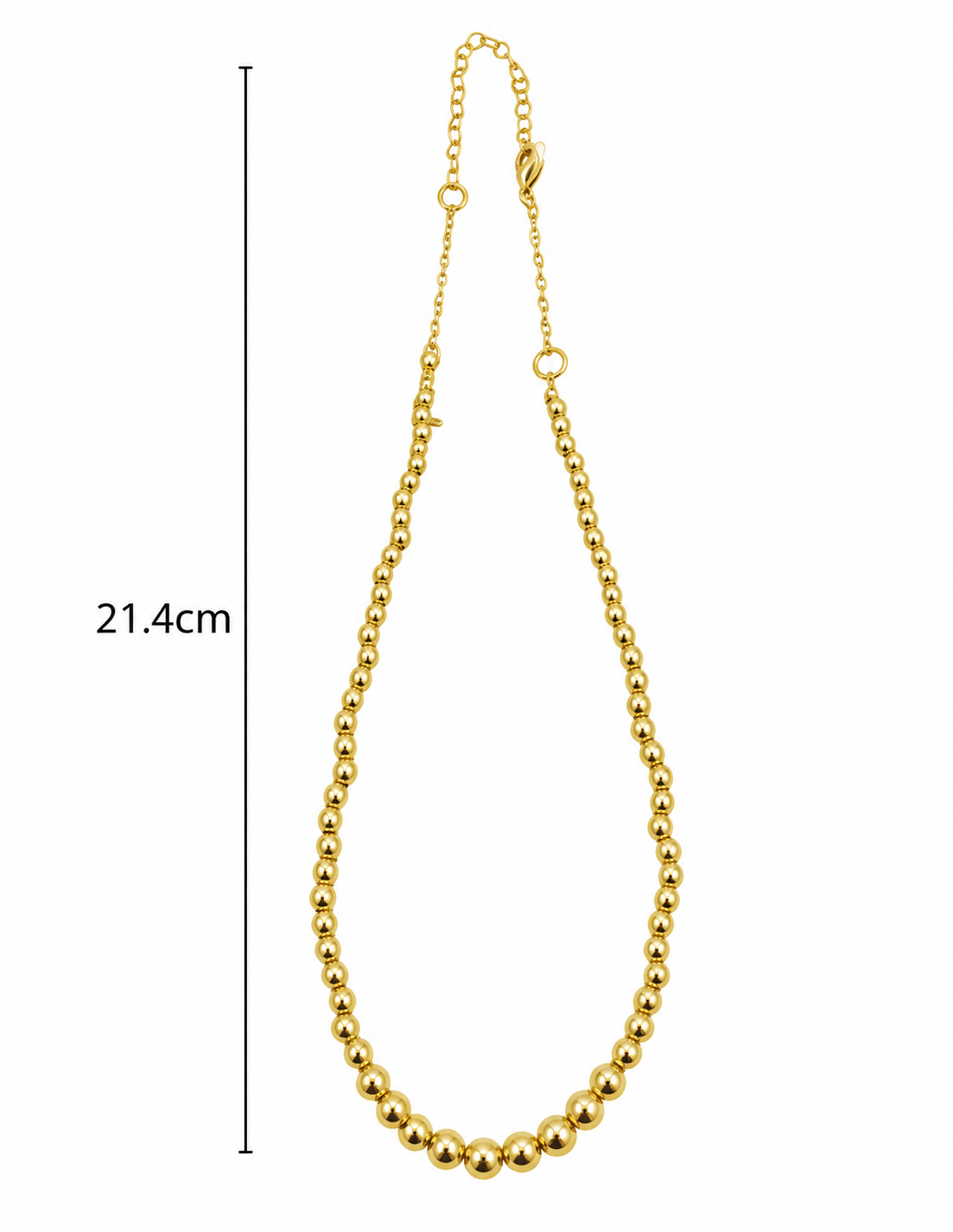 Set de collar en bolitas chapeadas, con hermosas arracadas en chapa de oro