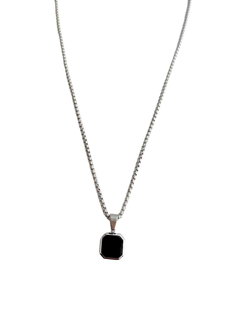 Collar Plateado de Hombre - Acero