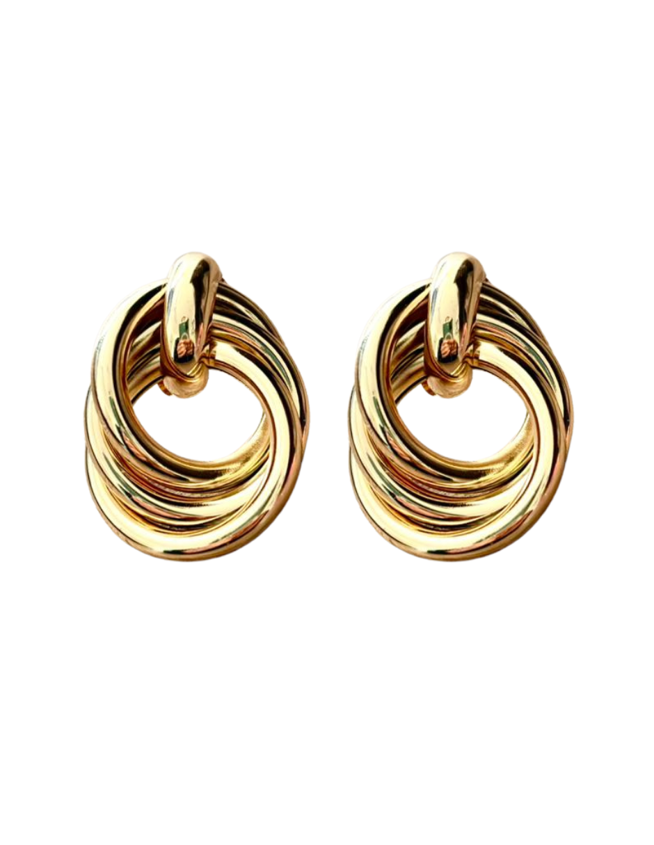 Aretes Chunky - en Chapa de Oro 14K