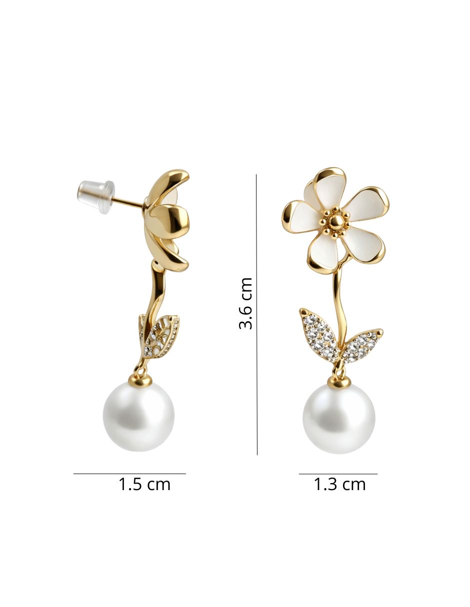 Dúo de Aretes en Chapa de Oro 14K