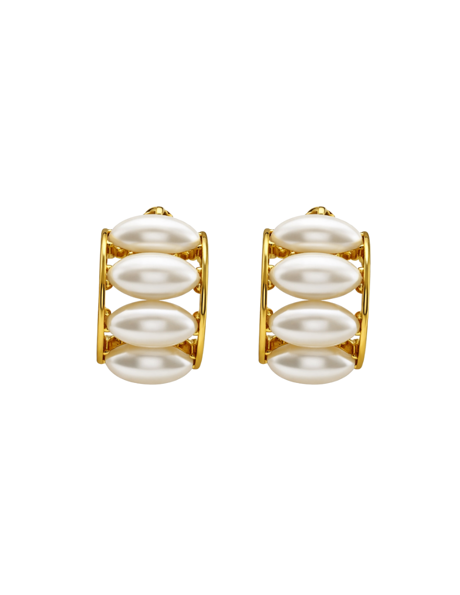Dúo de Aretes en Chapa de Oro 14K