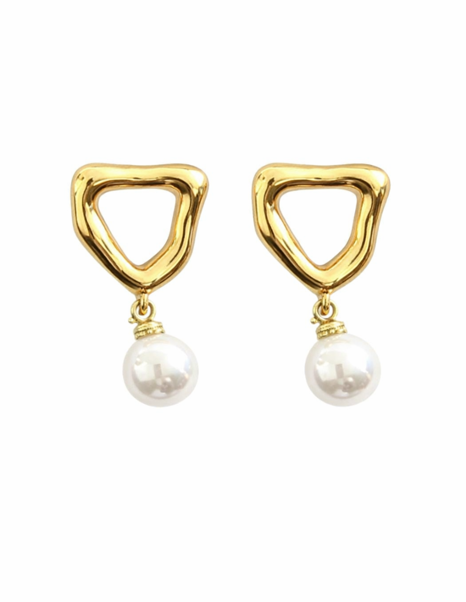 Dúo de Aretes en Chapa de Oro 14K