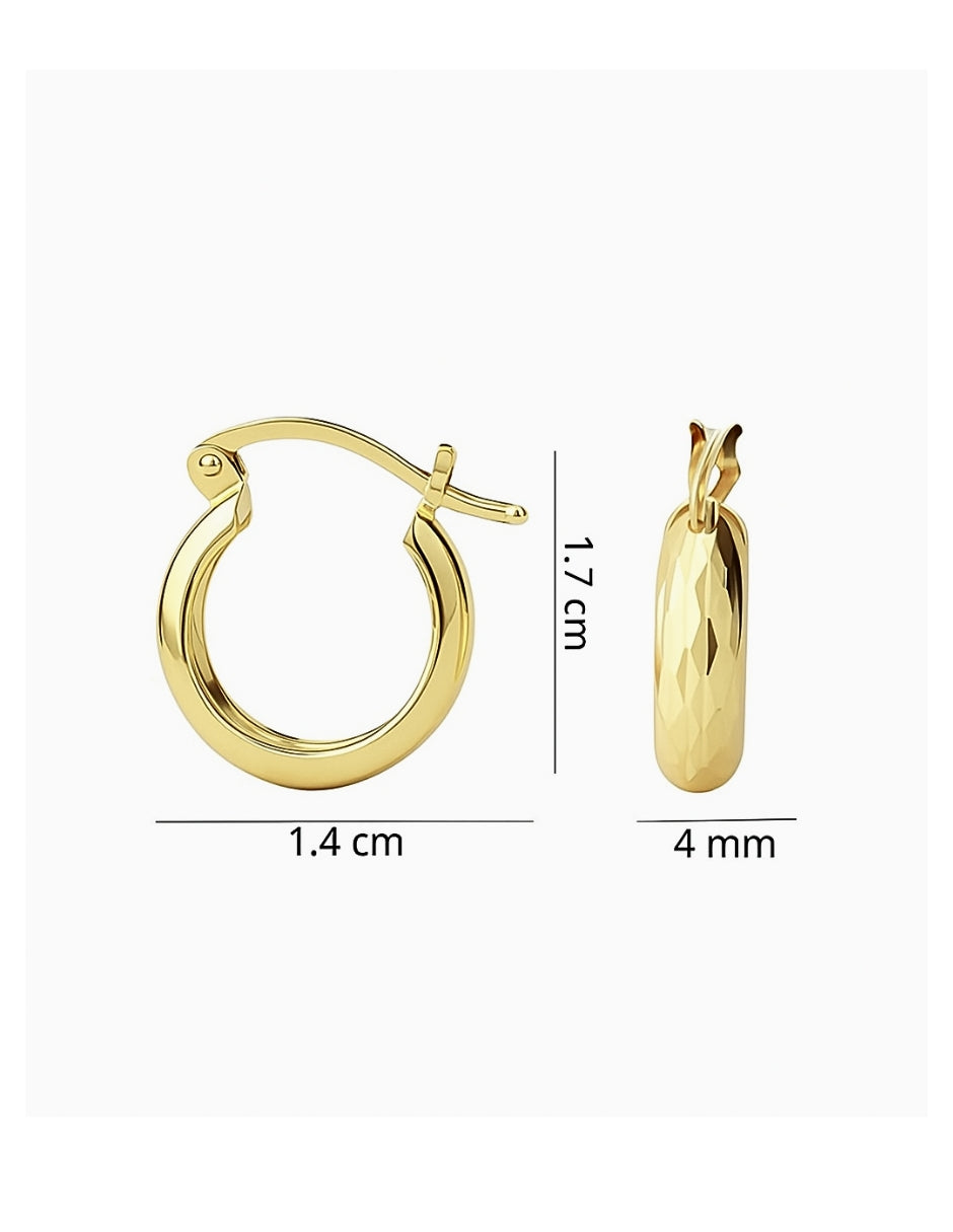 Arracadas Facetadas de Oro 10k