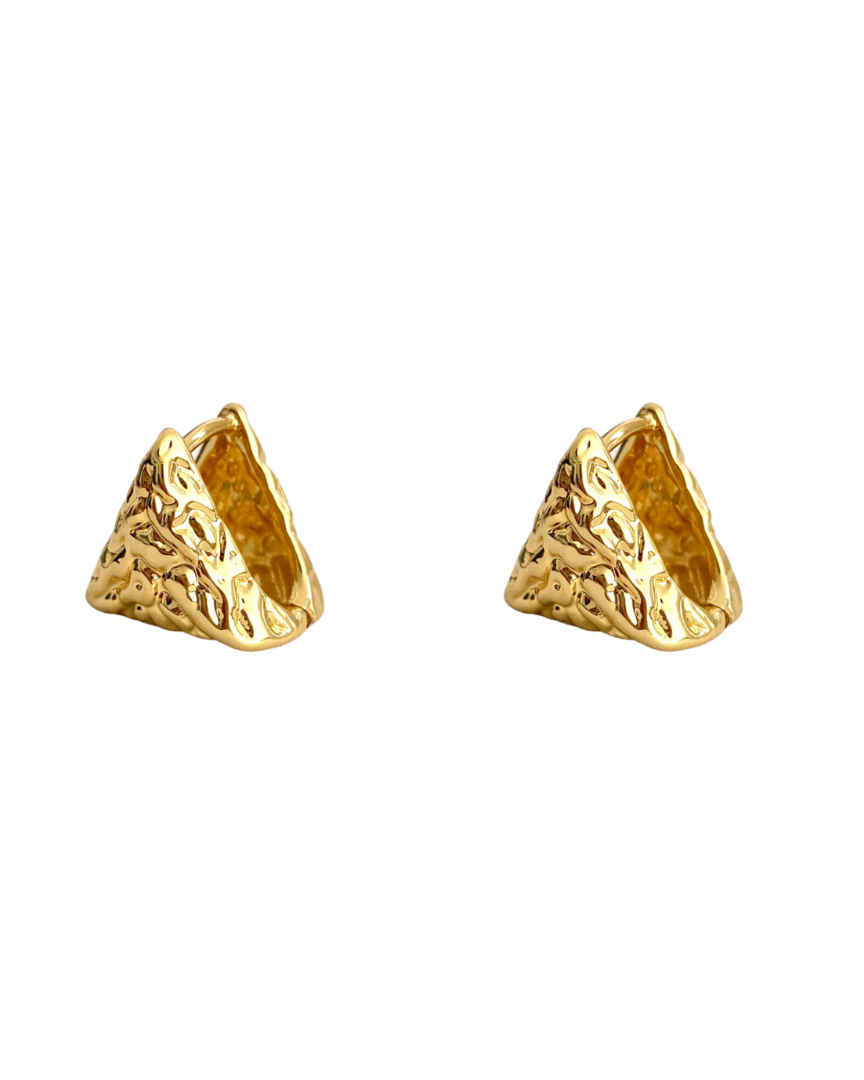 Arracadas de Triangulo en Chapa de Oro de 14k