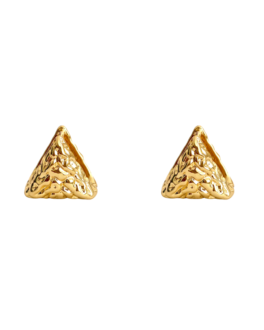 Arracadas de Triangulo en Chapa de Oro de 14k