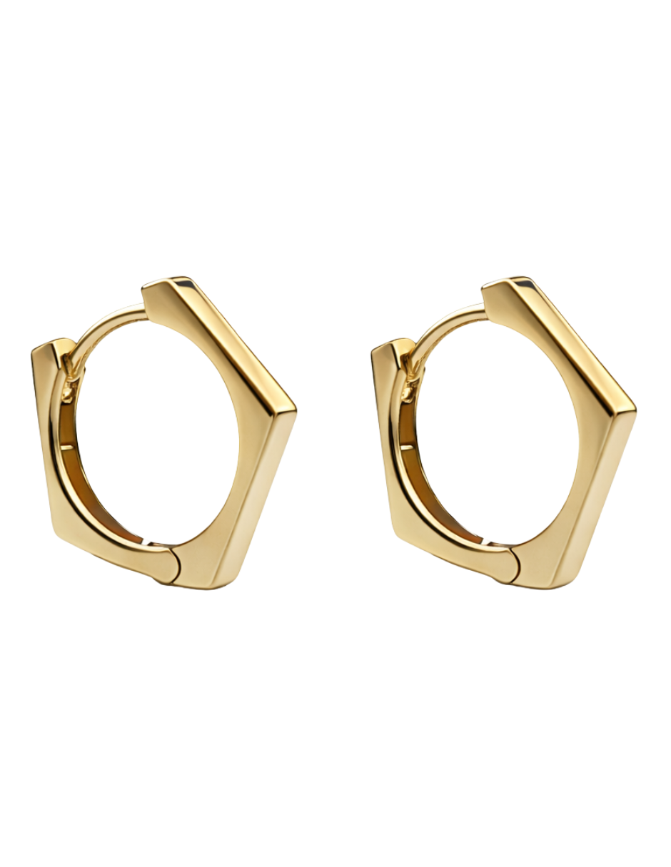Arracadas Geometricas - en Oro 10k