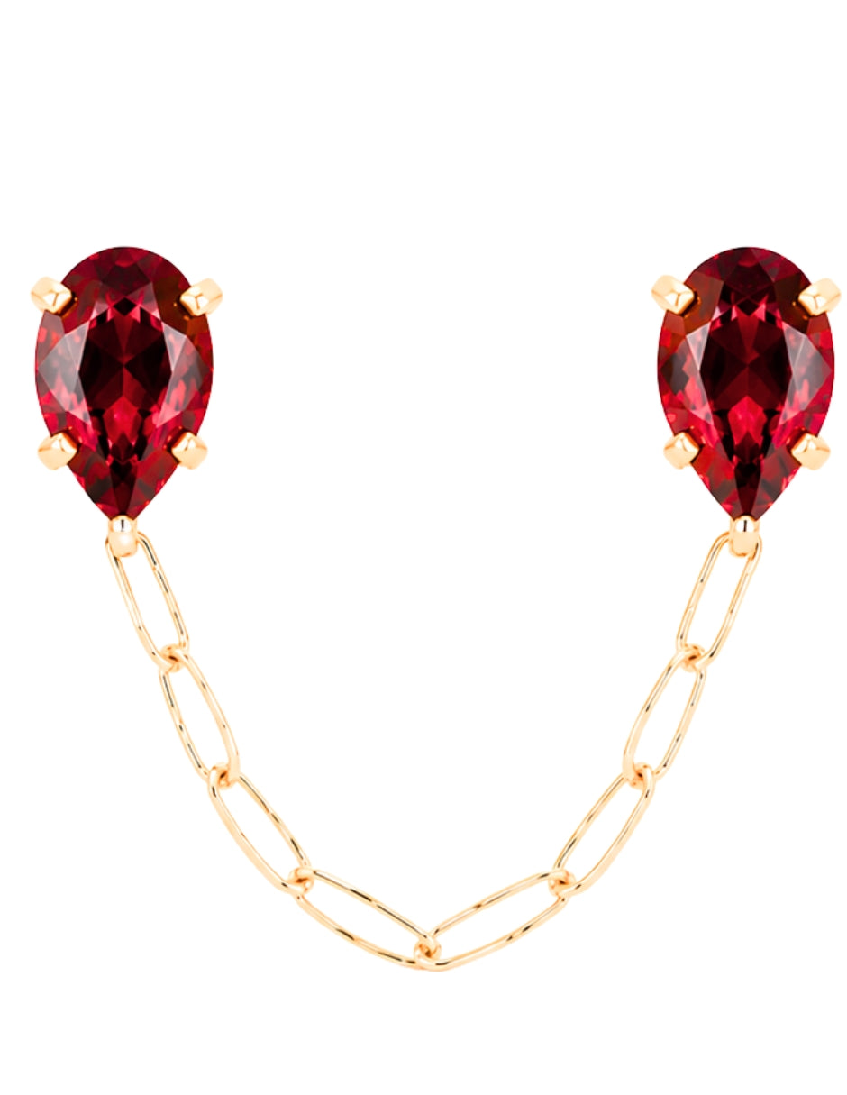 Piercing Granate con Cadena Oro 10K