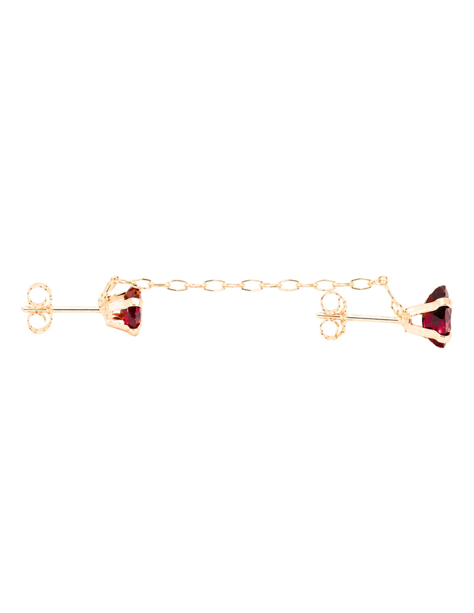Piercing Granate con Cadena Oro 10K
