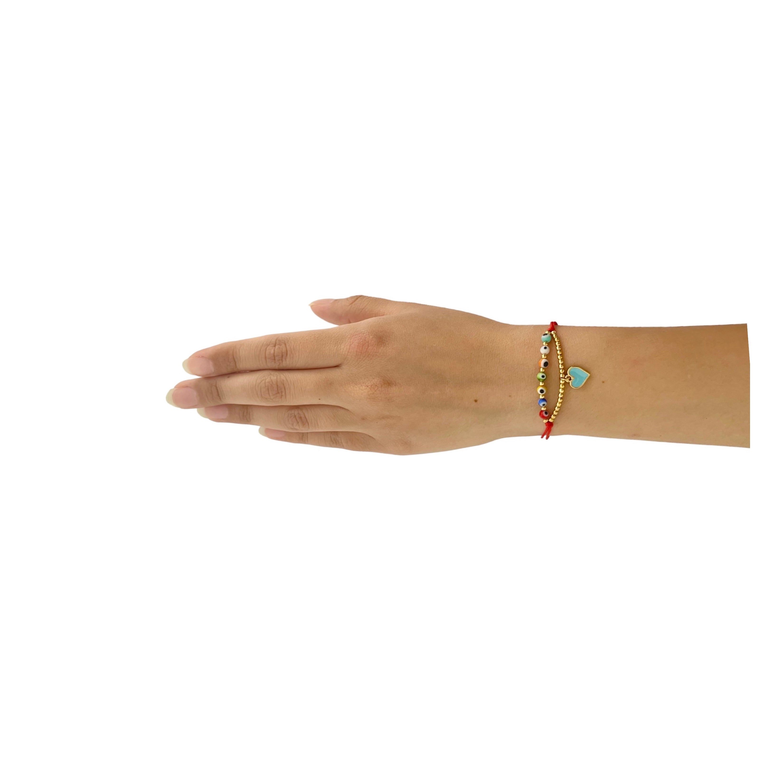 Pulsera Corazón Azul en Chapa de Oro 14k