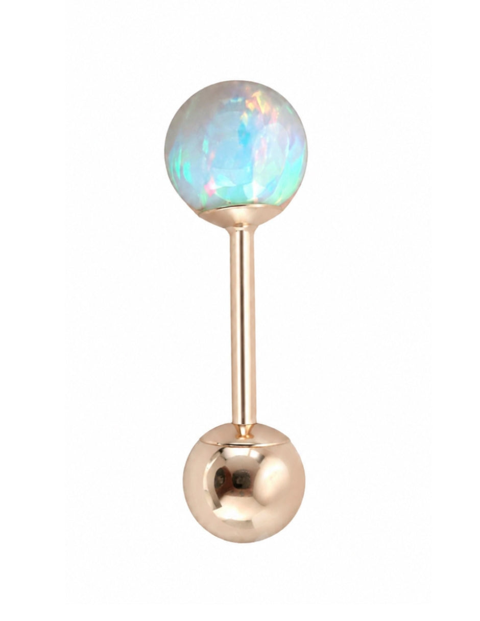 Piercing de oro 10 K con acabado brillante ópalo