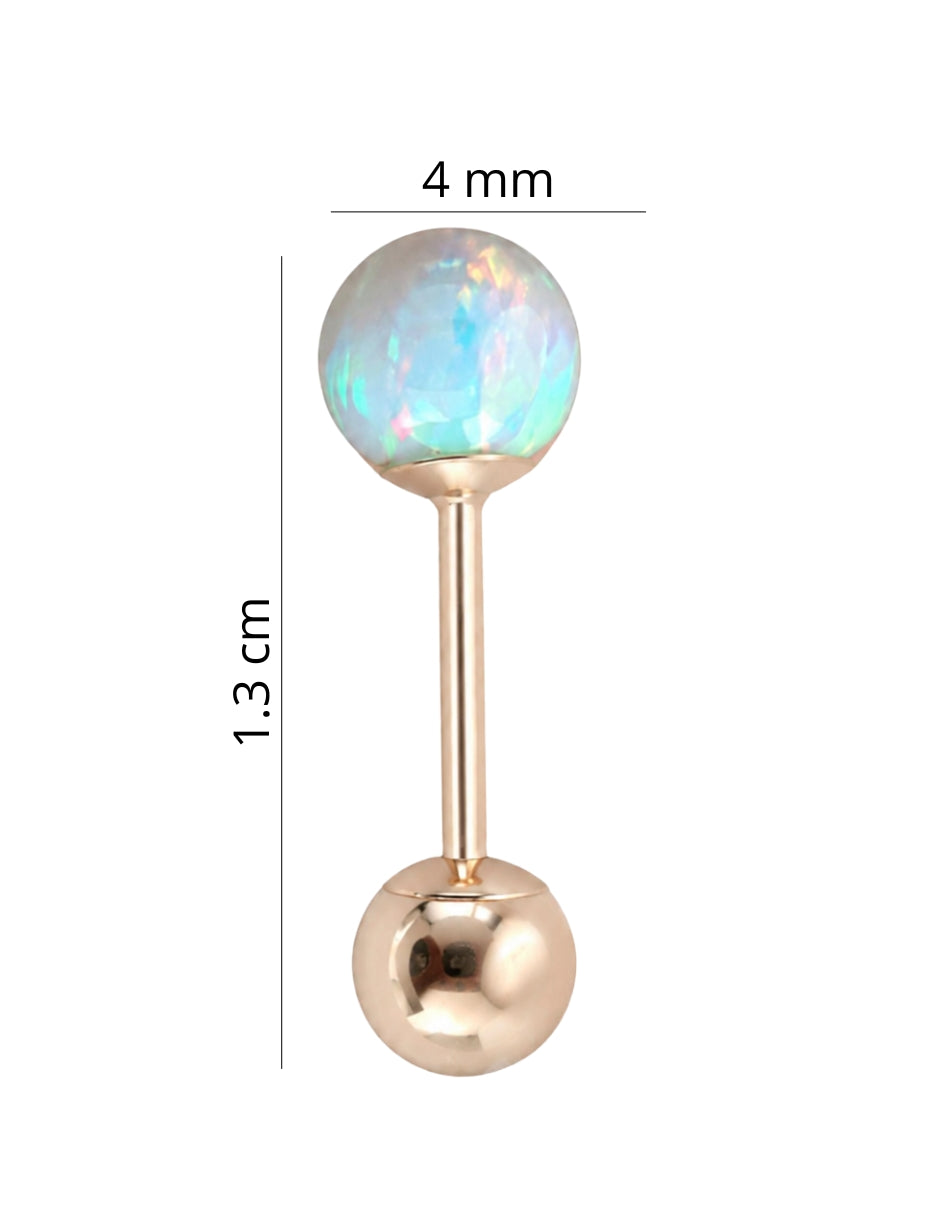 Piercing de oro 10 K con acabado brillante ópalo