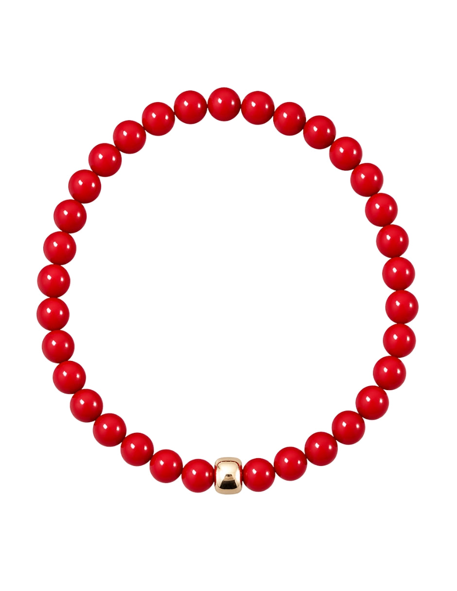 Pulsera Granate de oro 10 k con acabado liso