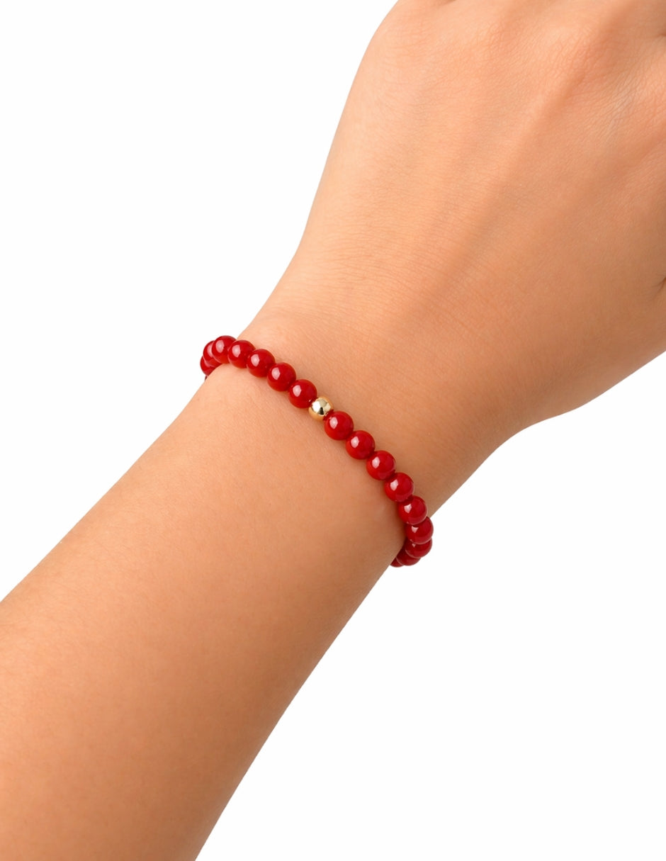 Pulsera Granate de oro 10 k con acabado liso