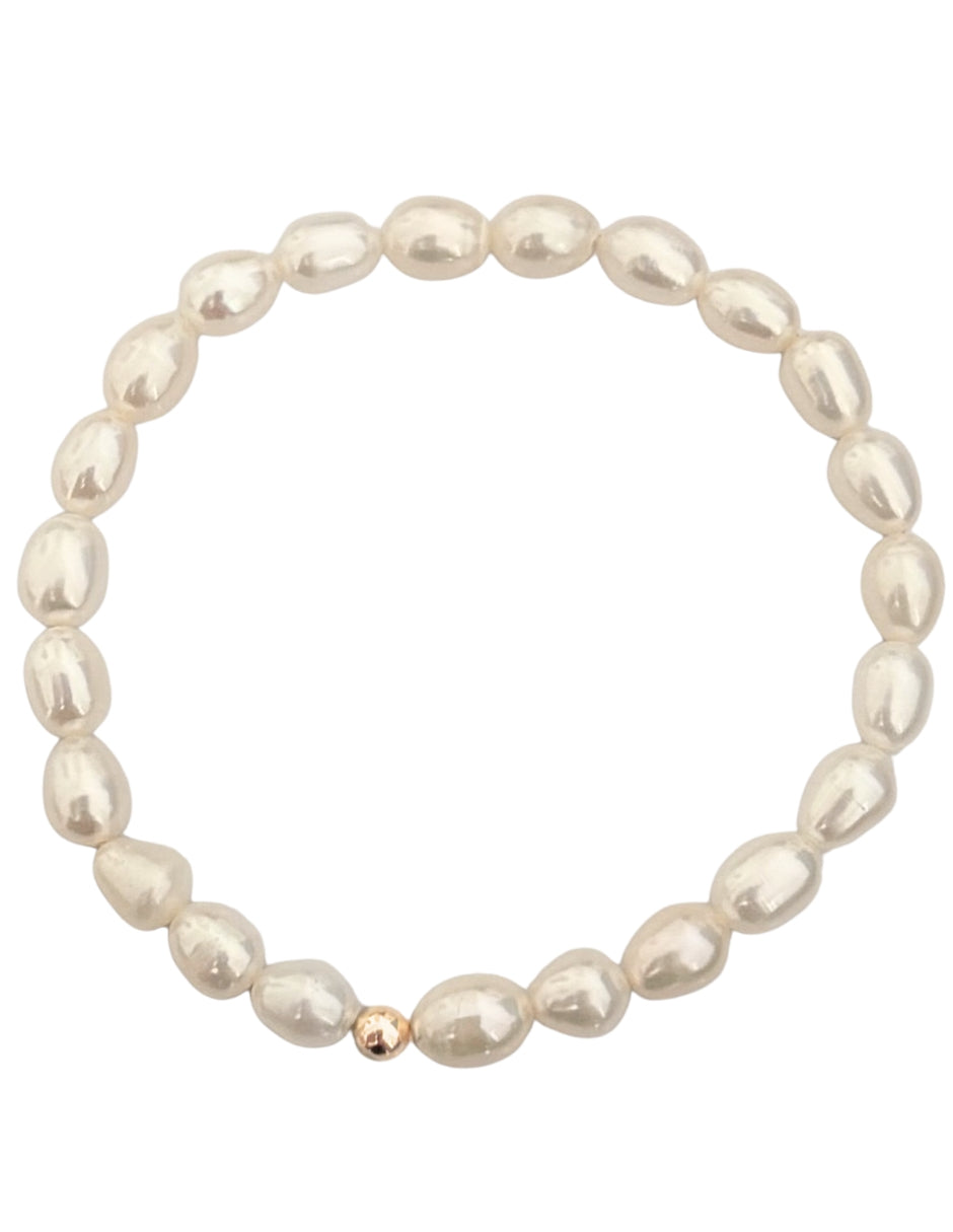 Pulseras Perlas Mini Calabazo Rondel Oro 10k