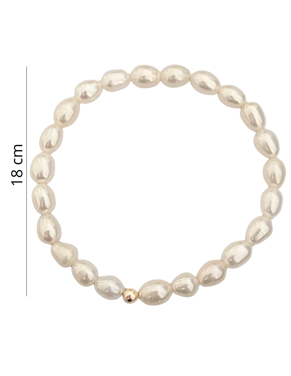 Pulseras Perlas Mini Calabazo Rondel Oro 10k