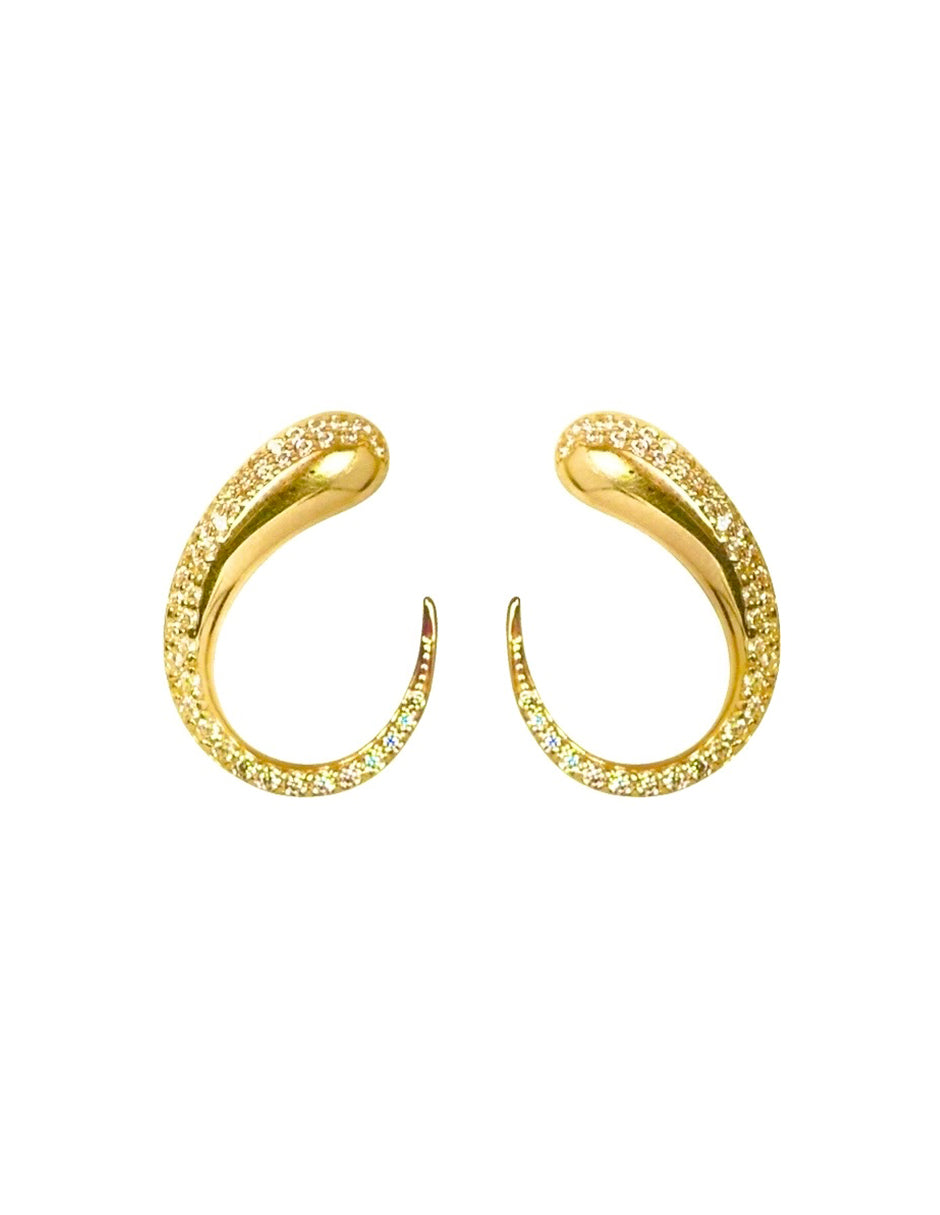 Aretes con Zirconias en Oro de 10k